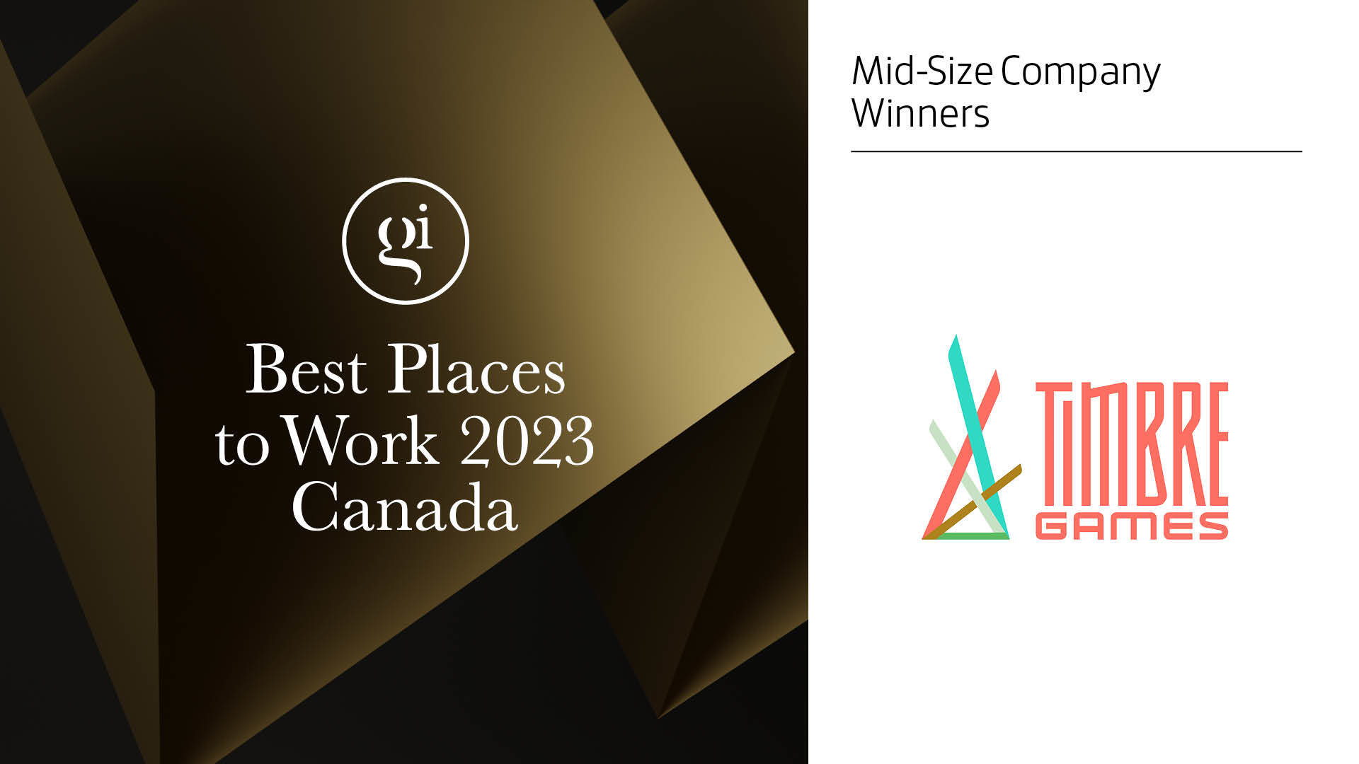 Timbre Games among Best Places to Work Awards Canada 2023 winners