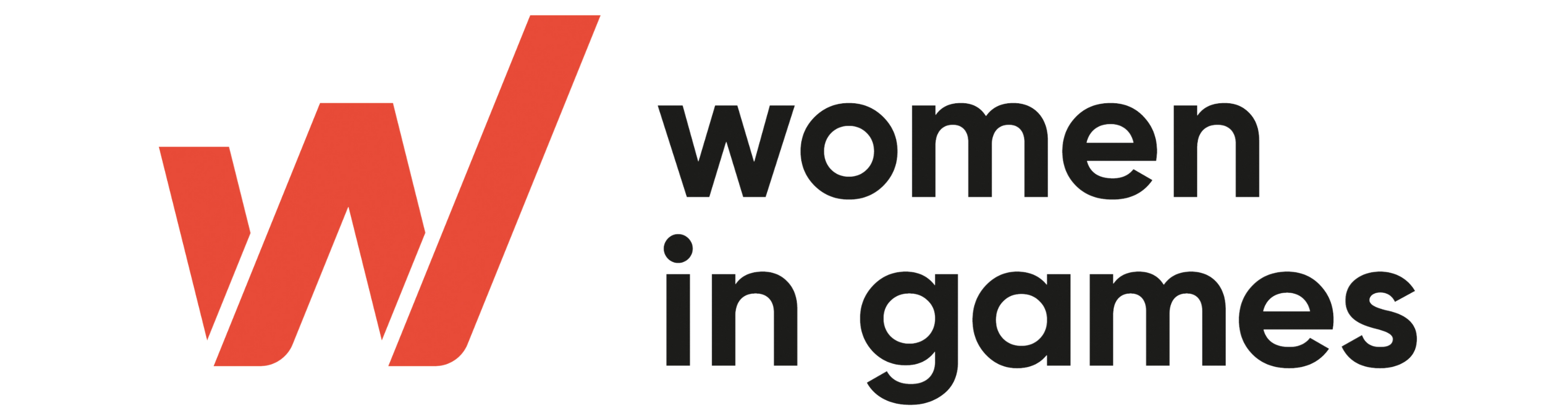 Orange and black women in games logo