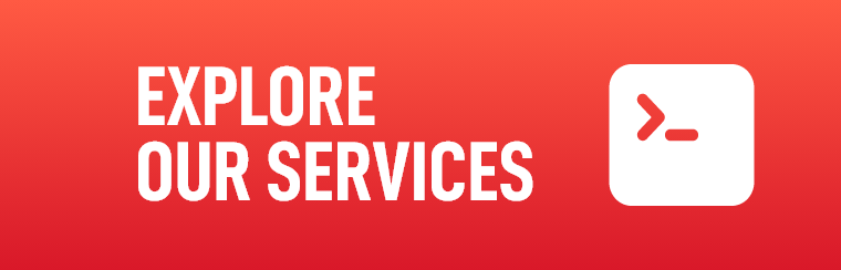Text on a read background that reads 'Explore our service'
