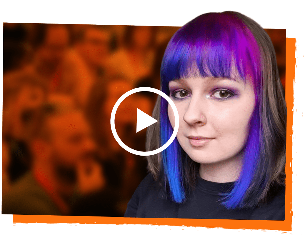 Nina Klos - SDC23 speaker - presents design elements to a crowd